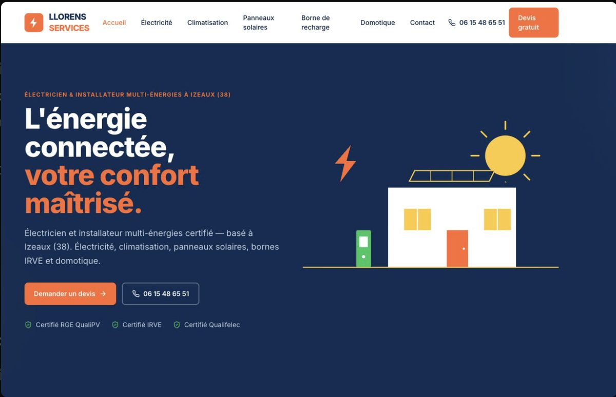Projet Llorens Services - Électricien et installateur multi-énergies